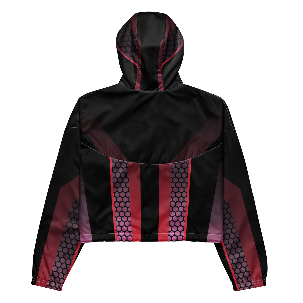 Women’s Cyberpunk Hexagon Mesh Cropped Windbreaker | All-Over Print