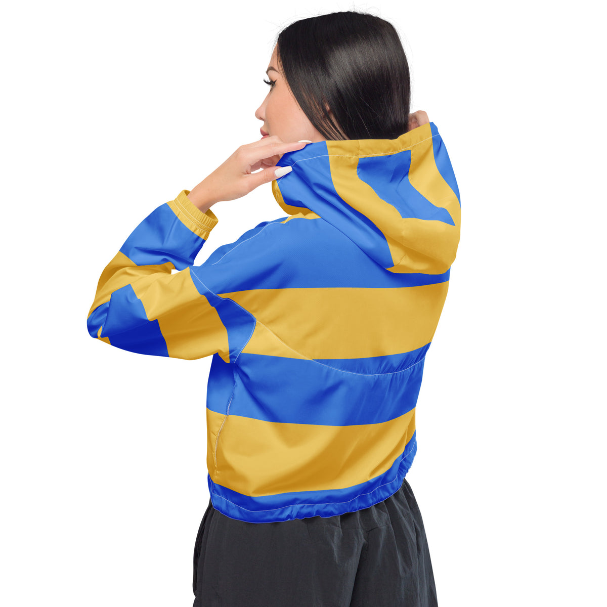 Women’s Ukraine Flags Cropped Windbreaker | All-Over Print