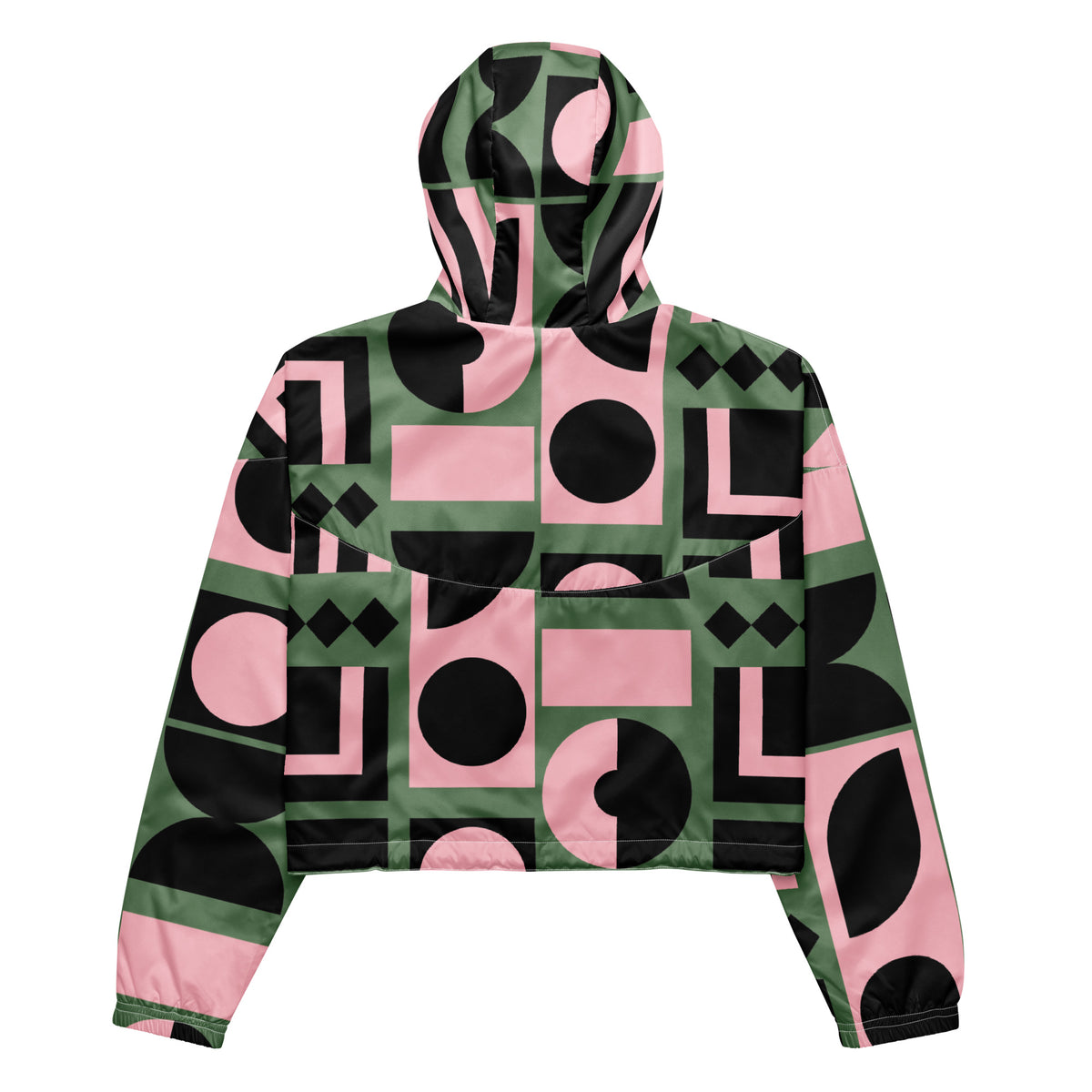 Women’s Mod Geometric Cropped Windbreaker | All-Over Print