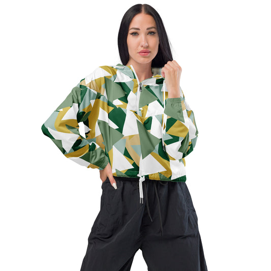 All-Over Print Women’s cropped windbreaker