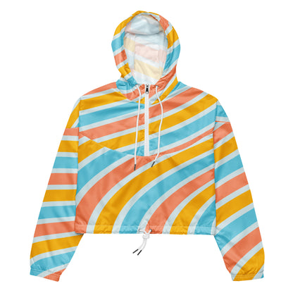 Women’s Cropped Windbreaker Sherbert Swirl | All-Over Print