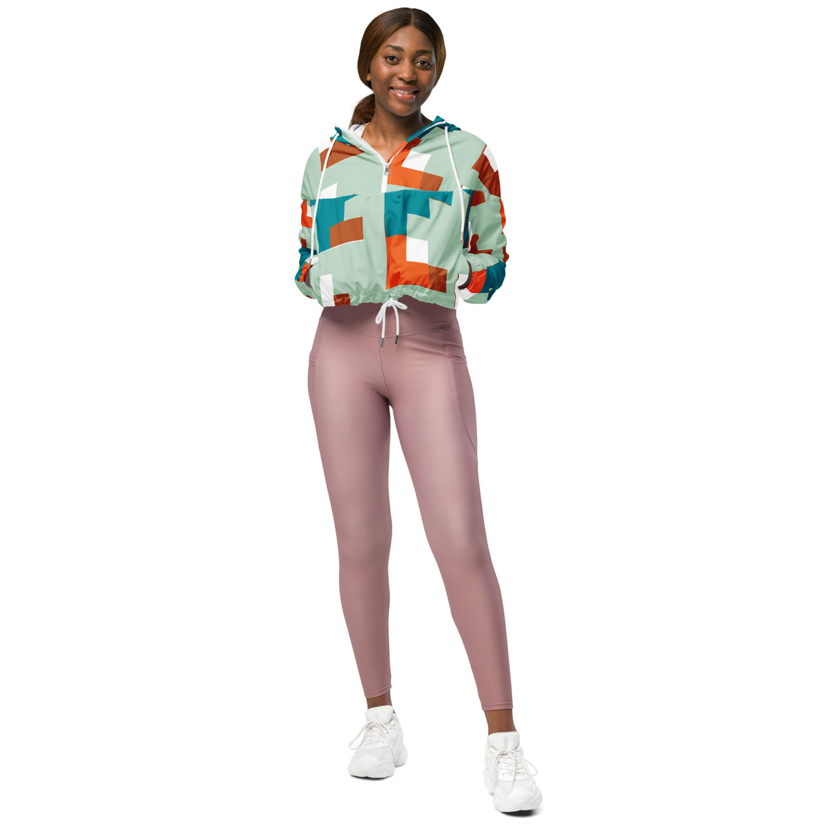 Women’s Cropped Windbreaker Abstract Edgewater | All-Over Print