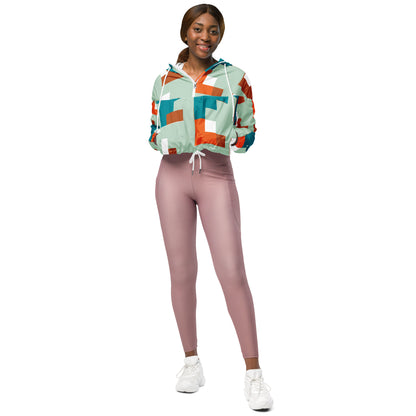 Women’s Cropped Windbreaker Abstract Edgewater | All-Over Print