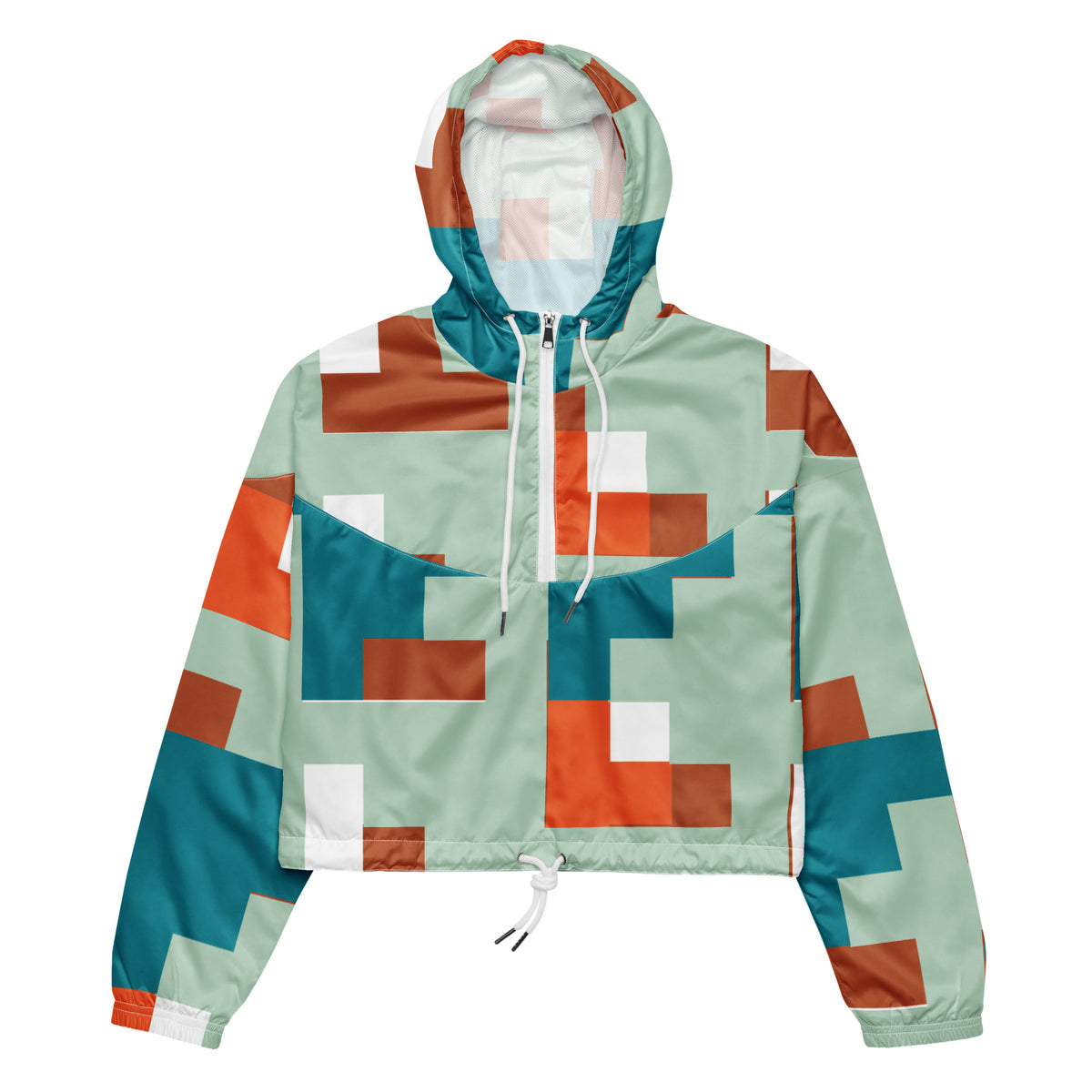 Women’s Cropped Windbreaker Abstract Edgewater | All-Over Print