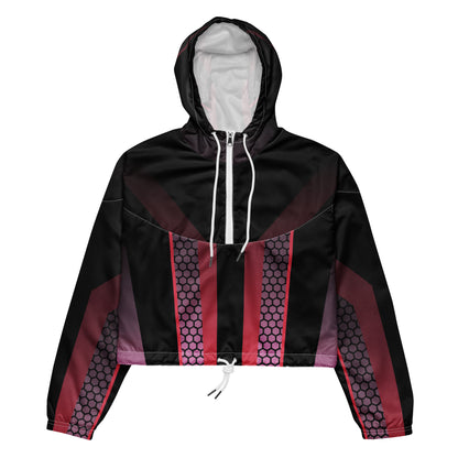 Women’s Cyberpunk Hexagon Mesh Cropped Windbreaker | All-Over Print