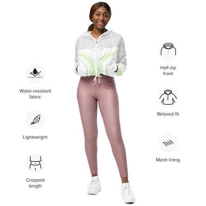 Women’s Geometric Cyber Track Cropped Windbreake | All-Over Print