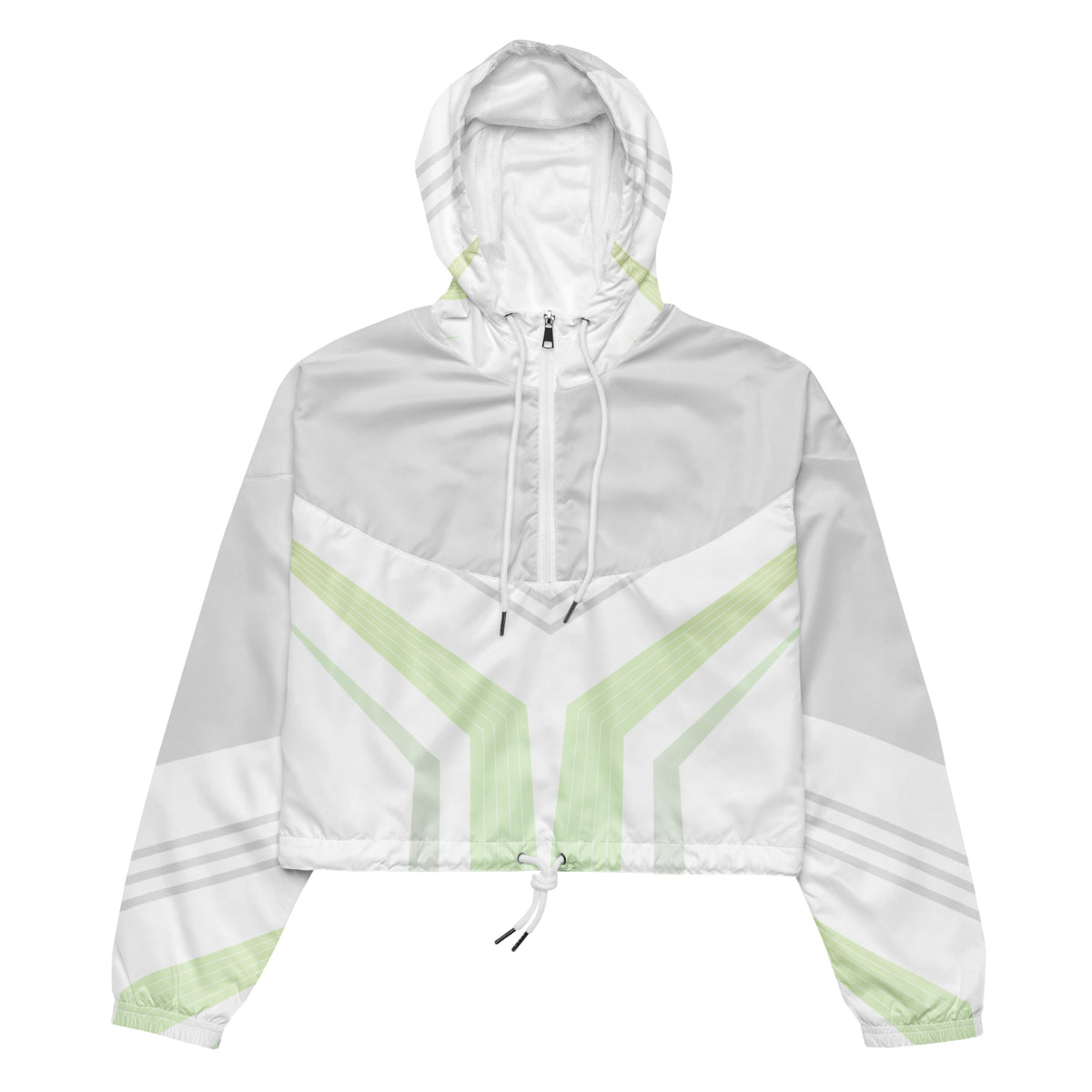 Women’s Geometric Cyber Track Cropped Windbreake | All-Over Print