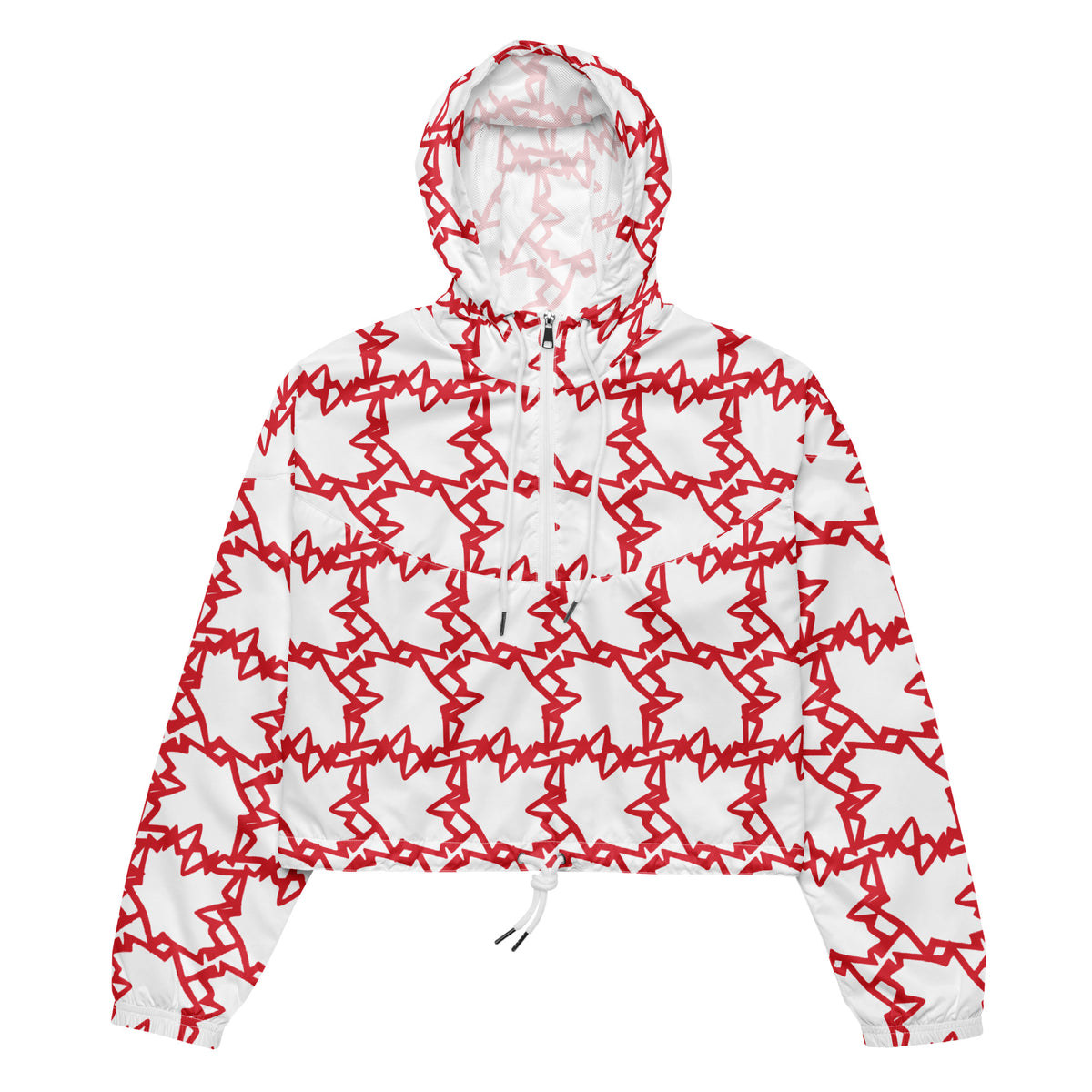 Women’s Cropped Windbreaker Maple Leaves | All-Over Print