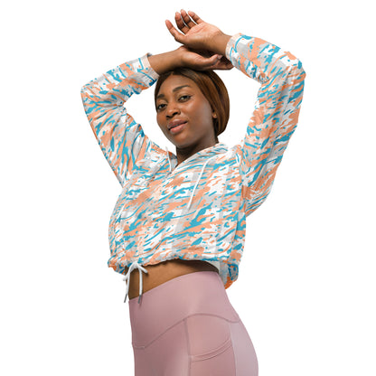 Women’s Triangle Geometric Cropped Windbreaker | All-Over Print