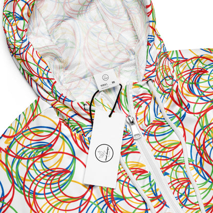 Women’s Colorful Rings Cropped Windbreaker | All-Over Print