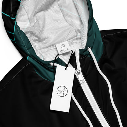 Women’s Blue V-Line Cropped Windbreaker | All-Over Print