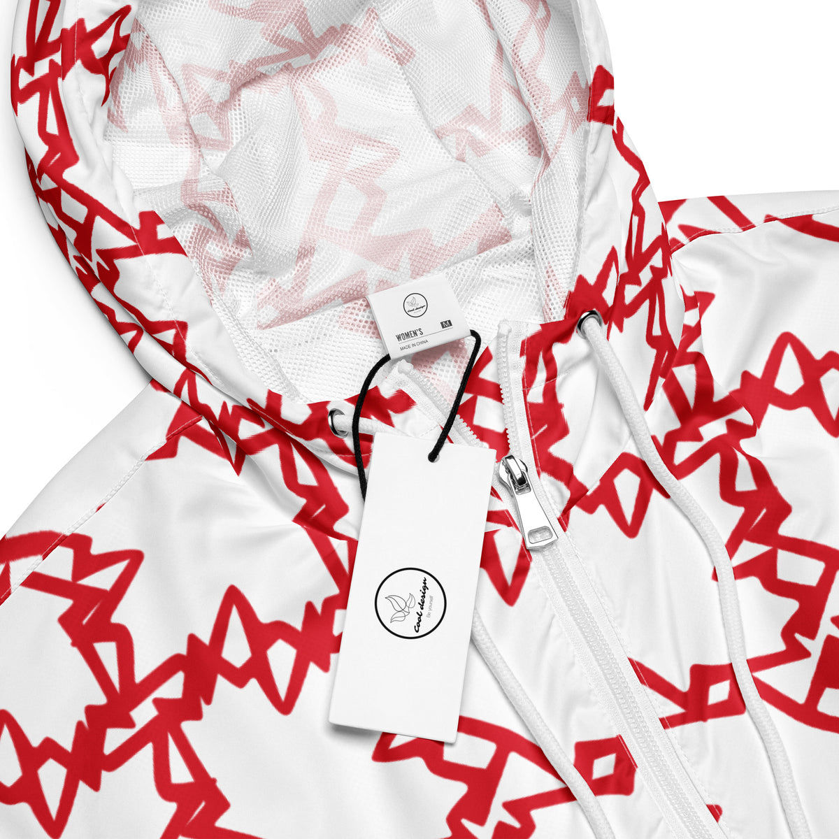 Women’s Cropped Windbreaker Maple Leaves | All-Over Print