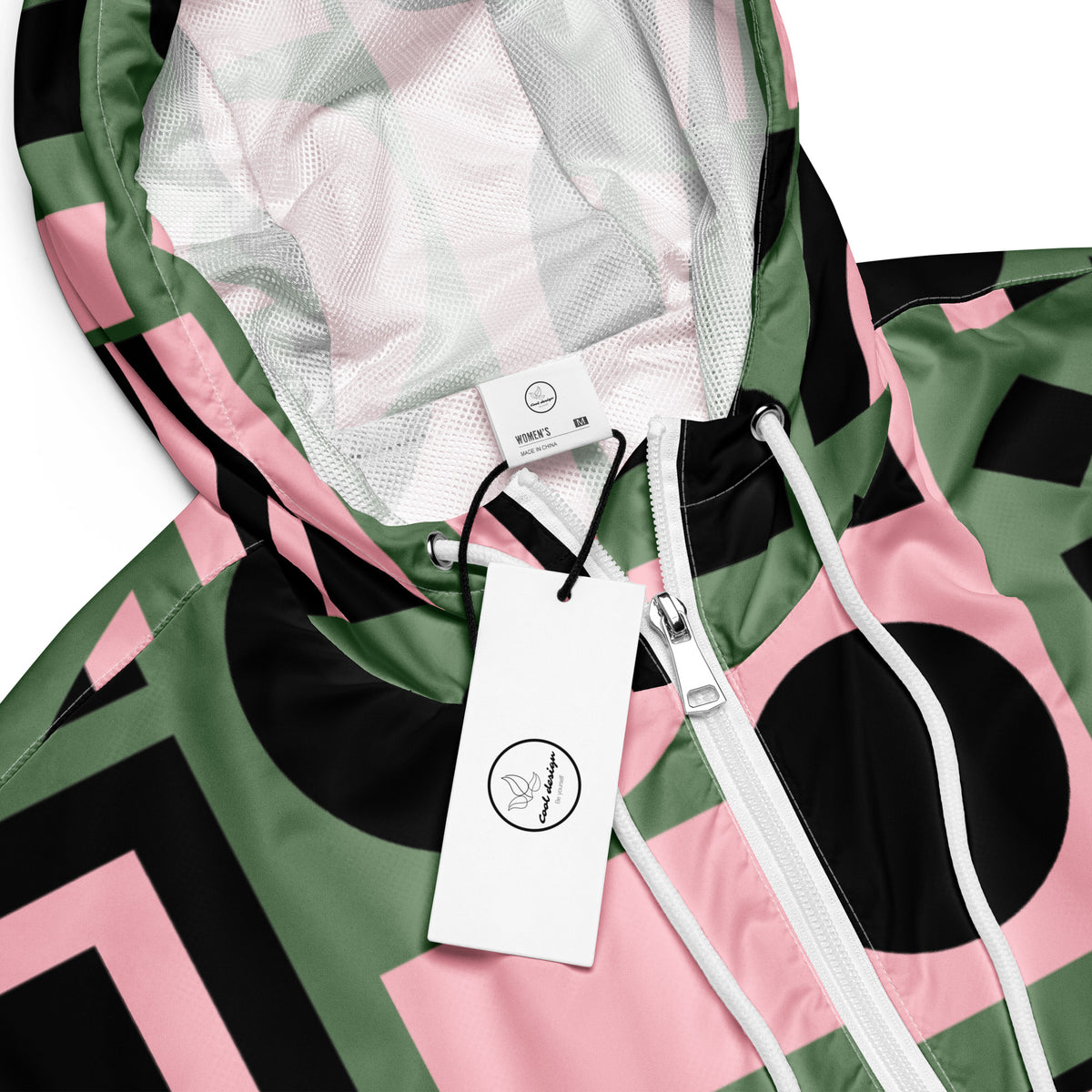 Women’s Mod Geometric Cropped Windbreaker | All-Over Print