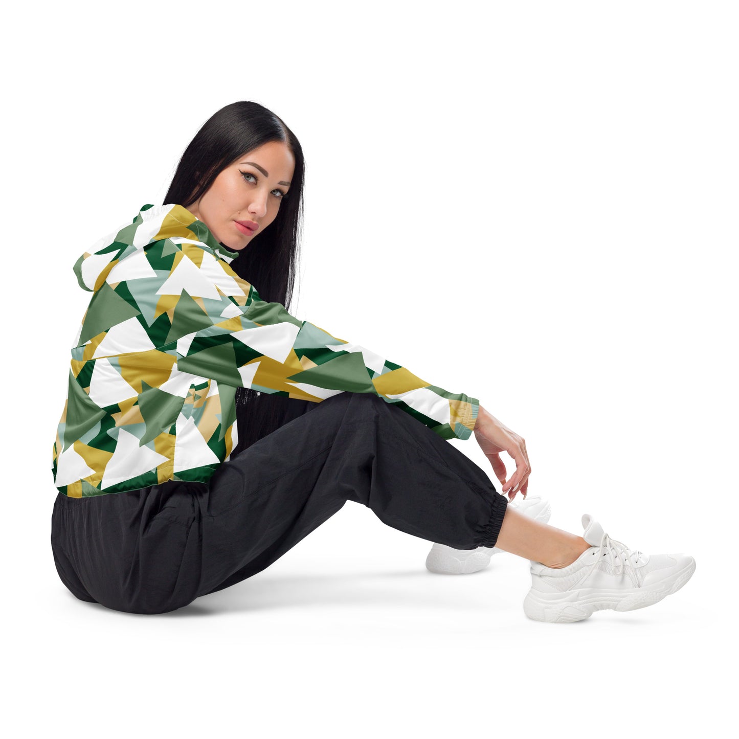 All-Over Print Women’s cropped windbreaker