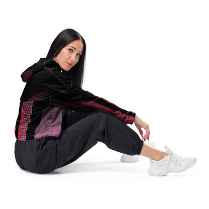 Women’s Cyberpunk Hexagon Mesh Cropped Windbreaker | All-Over Print
