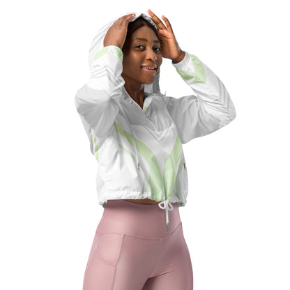 Women’s Geometric Cyber Track Cropped Windbreake | All-Over Print