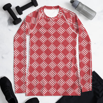 All-Over Print Women's Rash Guard Love Pattern Stripes Diamonds Mandy 2