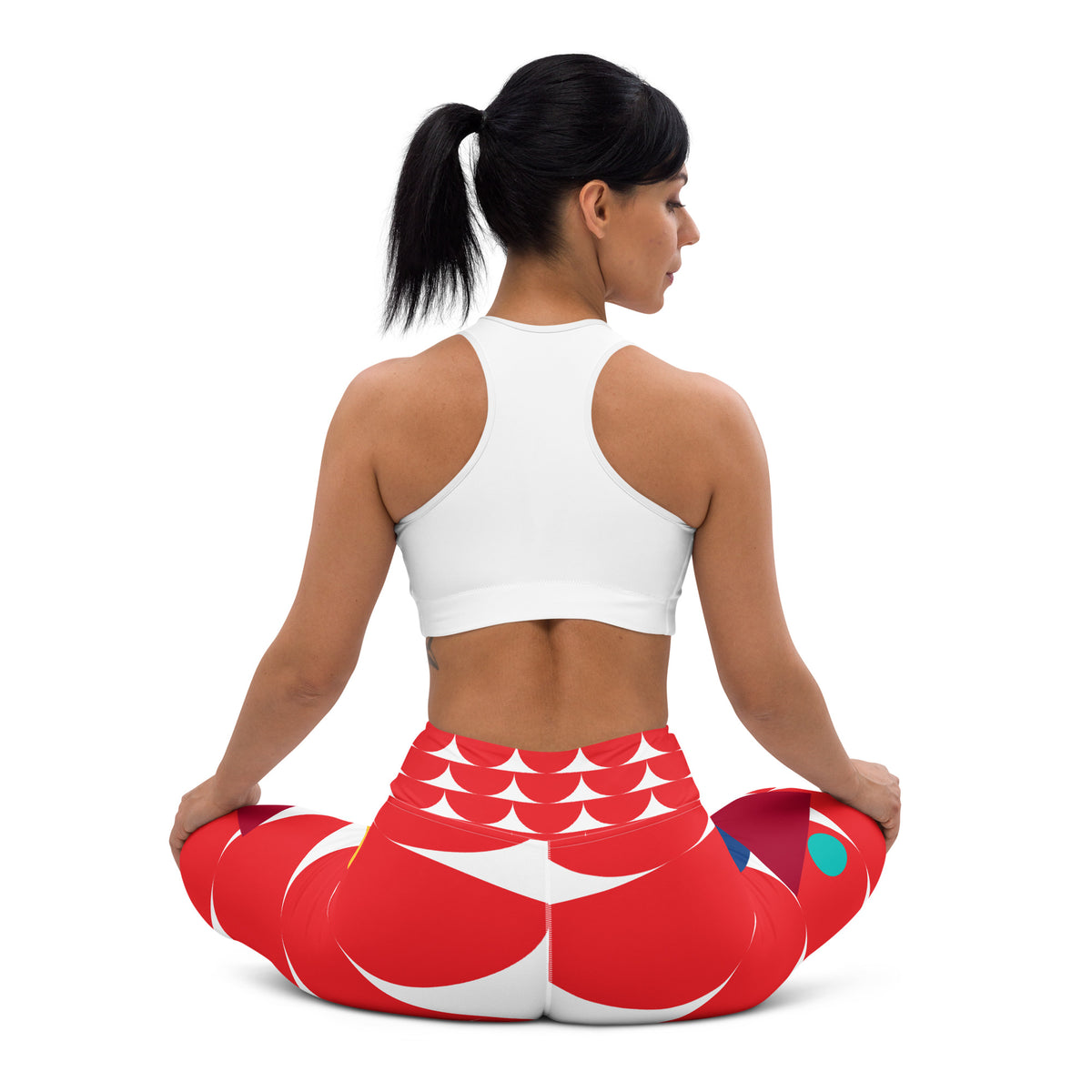 All-Over Print Yoga Leggings Mushrooms Red Alizarin