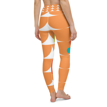 All-Over Print Yoga Leggings Mushrooms Orange Sea Buckthorn