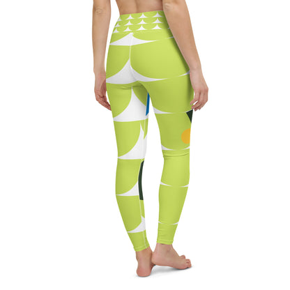 All-Over Print Yoga Leggings Mushrooms Green Mindaro