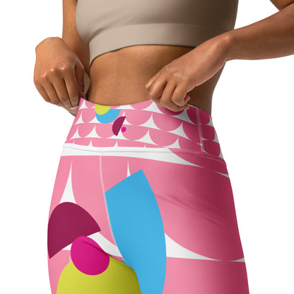 Yoga Leggings with Pocket Mushroom Tickle Me Pink