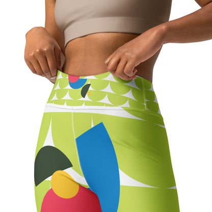 All-Over Print Yoga Leggings Mushrooms Green Mindaro