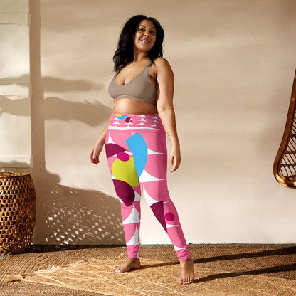Yoga Leggings with Pocket Mushroom Tickle Me Pink