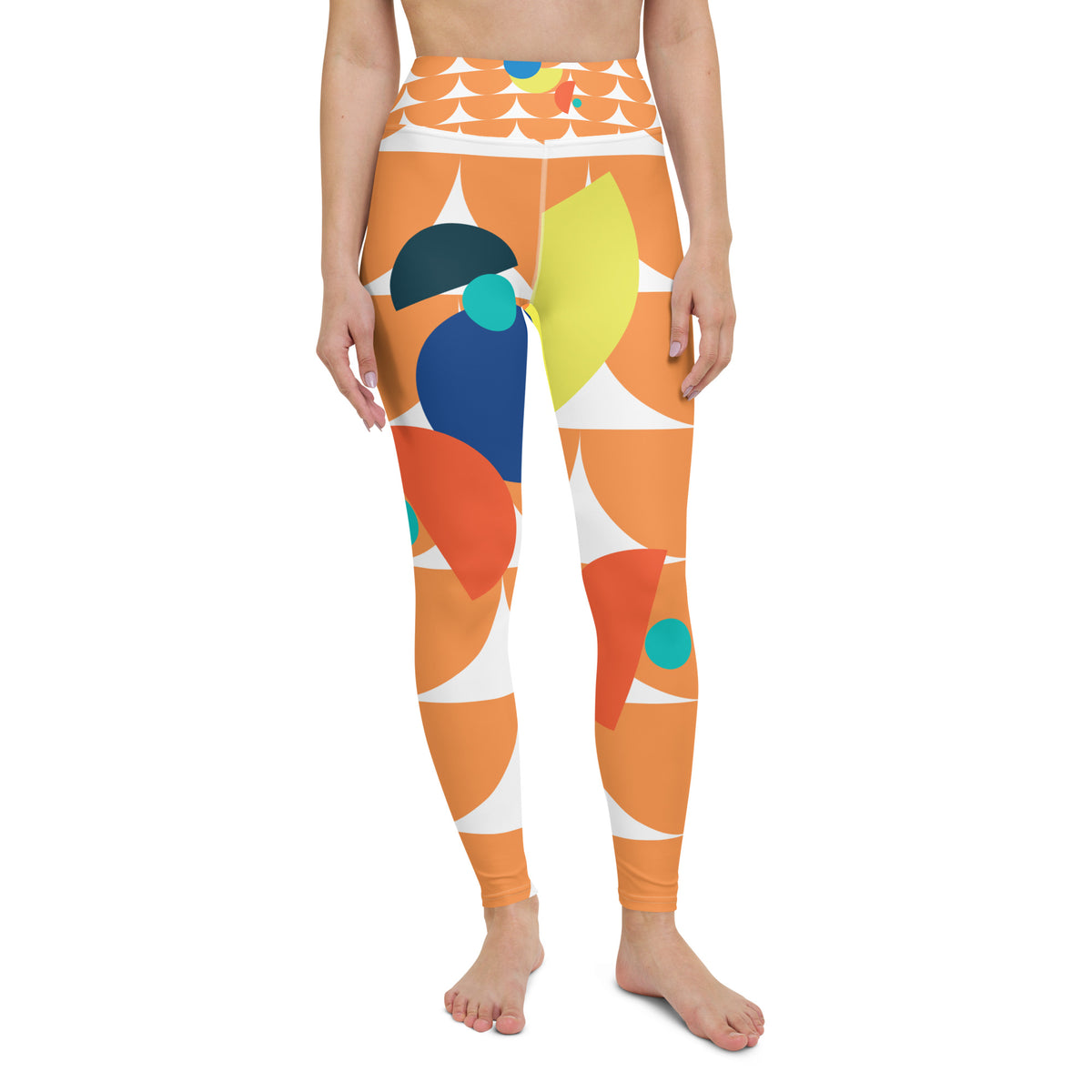 All-Over Print Yoga Leggings Mushrooms Orange Sea Buckthorn