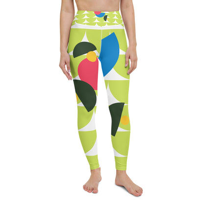 All-Over Print Yoga Leggings Mushrooms Green Mindaro