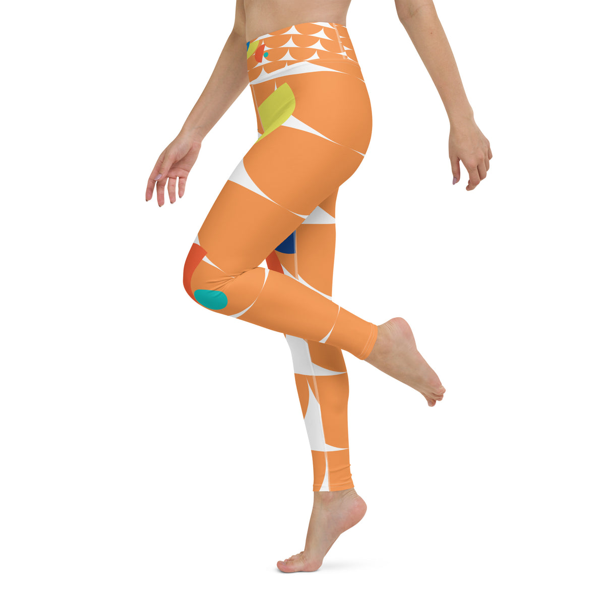 All-Over Print Yoga Leggings Mushrooms Orange Sea Buckthorn