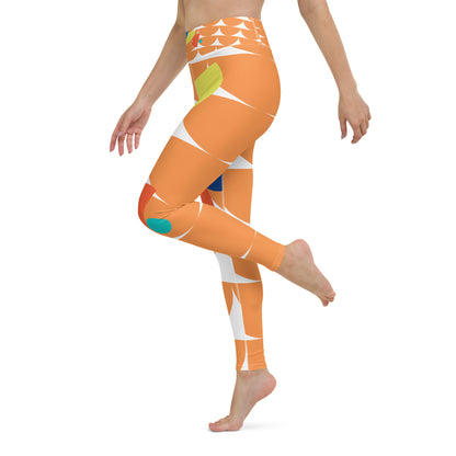 All-Over Print Yoga Leggings Mushrooms Orange Sea Buckthorn