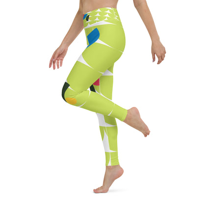 All-Over Print Yoga Leggings Mushrooms Green Mindaro