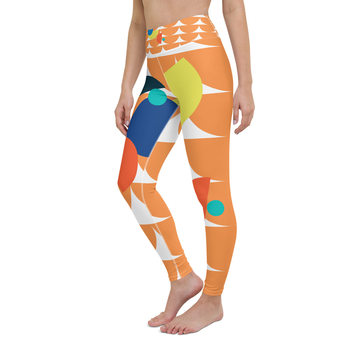 All-Over Print Yoga Leggings Mushrooms Orange Sea Buckthorn