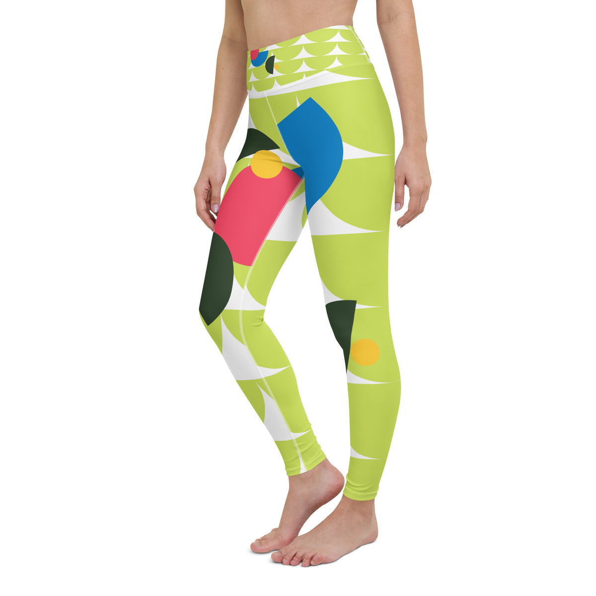 All-Over Print Yoga Leggings Mushrooms Green Mindaro