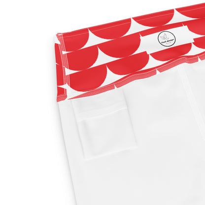 All-Over Print Yoga Leggings Mushrooms Red Alizarin