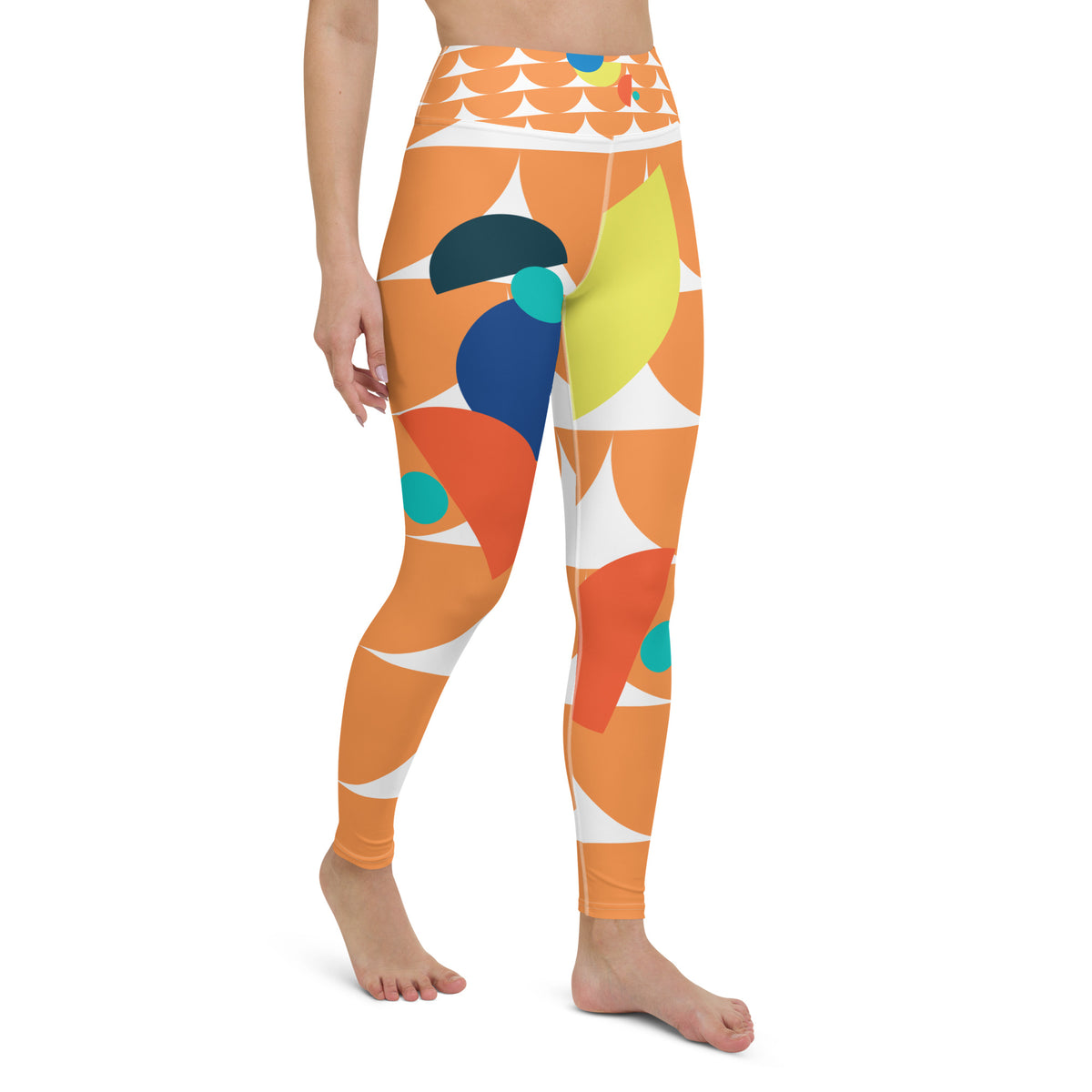 All-Over Print Yoga Leggings Mushrooms Orange Sea Buckthorn