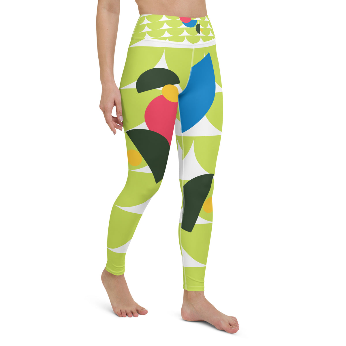 All-Over Print Yoga Leggings Mushrooms Green Mindaro