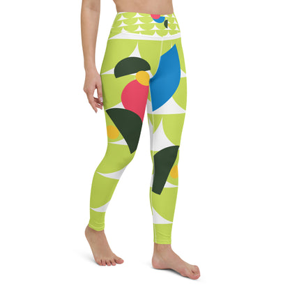 All-Over Print Yoga Leggings Mushrooms Green Mindaro