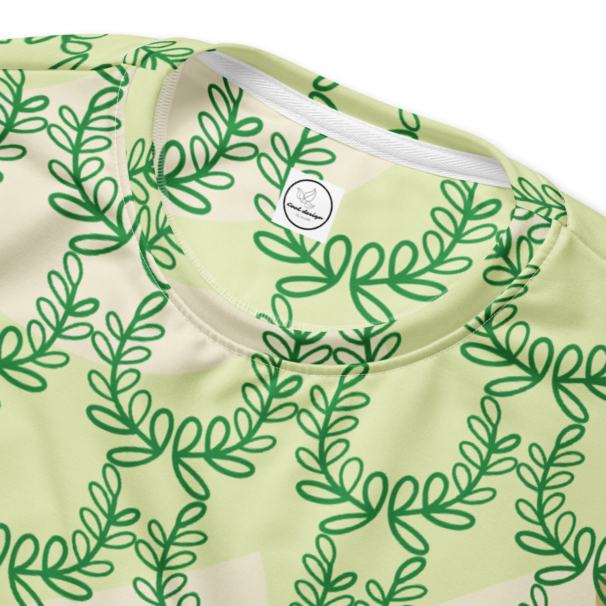 Good Wishes 365 unisex sweatshirt in snow flurry green with an all-over laurel leaf crown print and crew neck design.