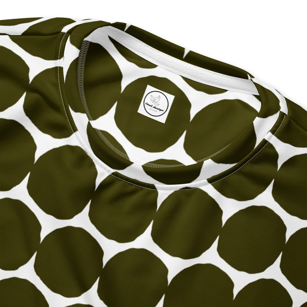 Good Wishes 365 unisex crew neck sweatshirt featuring a bold green and white pebble dot all-over print pattern.