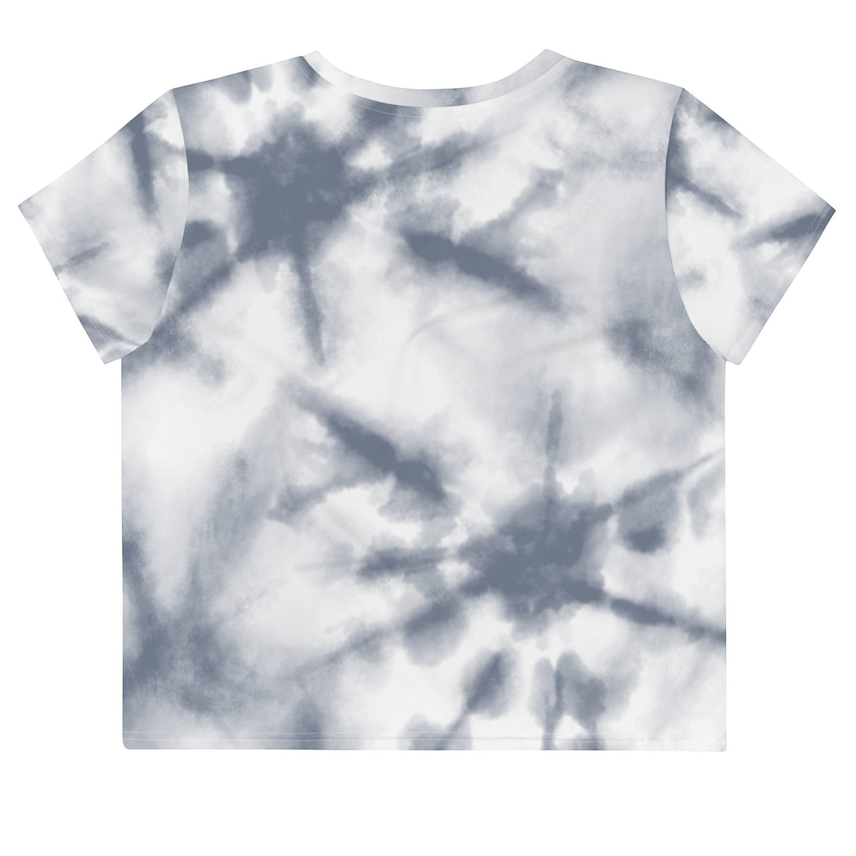 Good Wishes 365 grey and white tie-dye short sleeve cropped t-shirt with a crew neckline