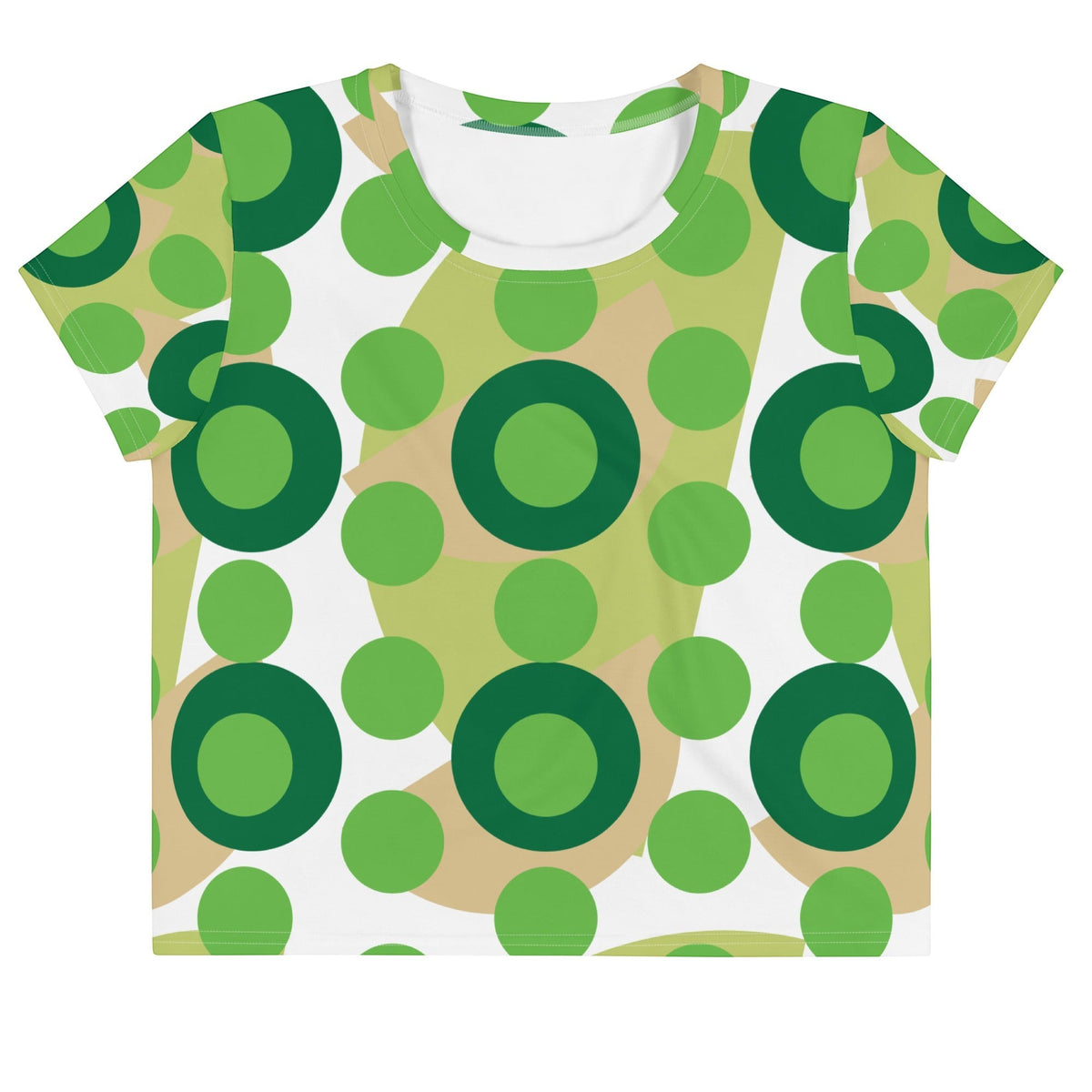 Good Wishes 365 retro mod crop tee in kelly green with oversized polka dot pattern in soft stretch jersey fabric