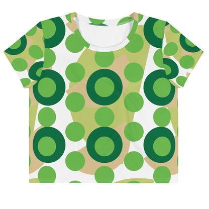 Good Wishes 365 retro mod crop tee in kelly green with oversized polka dot pattern in soft stretch jersey fabric