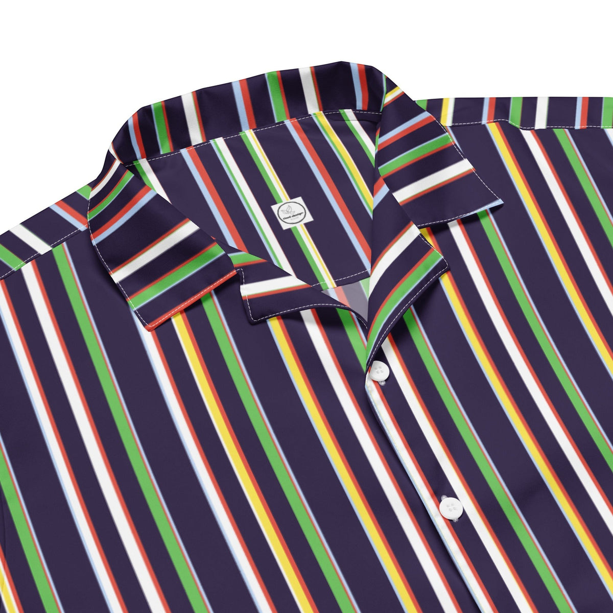 Good Wishes 365 multicolor striped short sleeve button-up shirt with UPF50+ protection and a classic collar