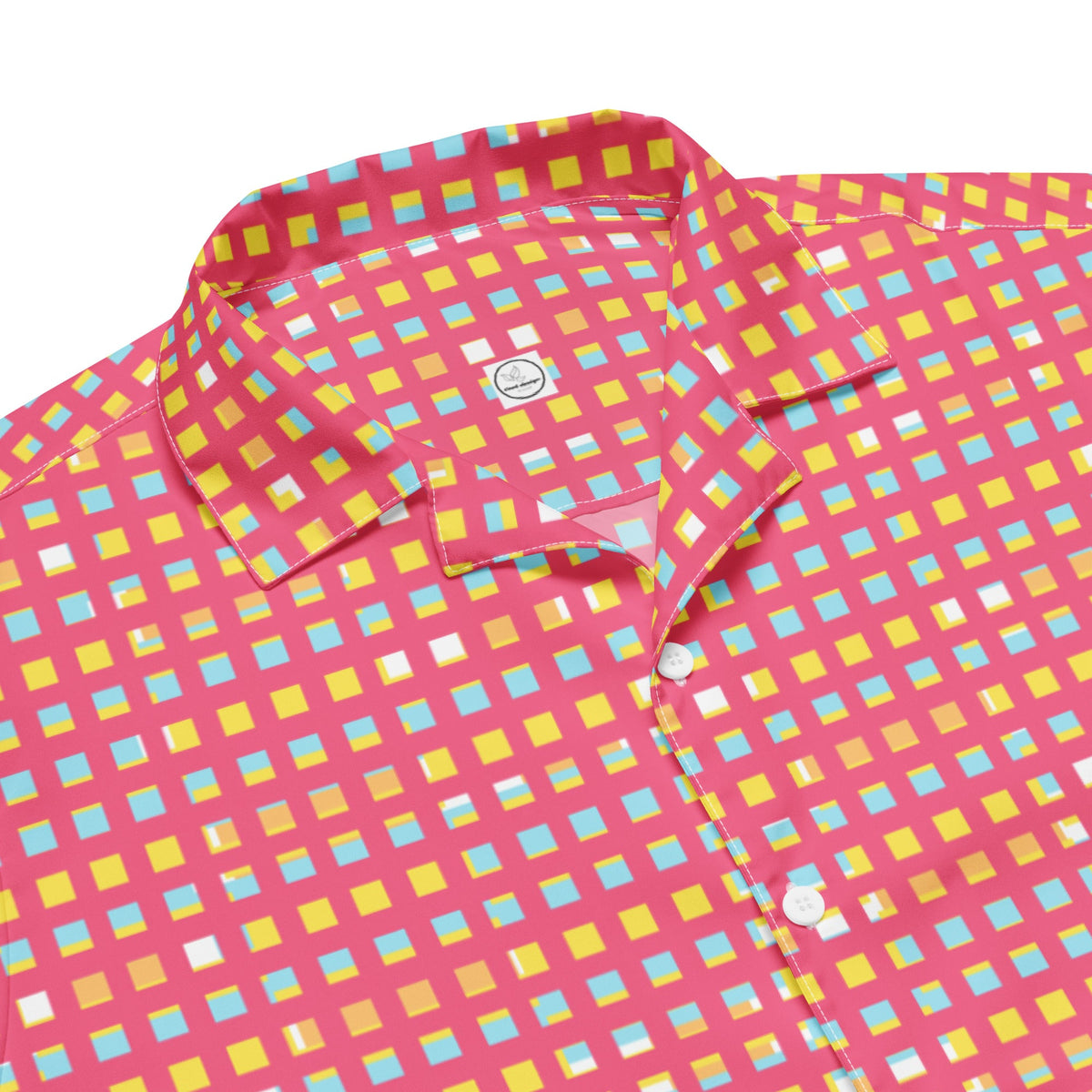 Good Wishes 365 pink checkered button-down shirt with UPF 50+ protection and a crisp collar in breathable fabric.