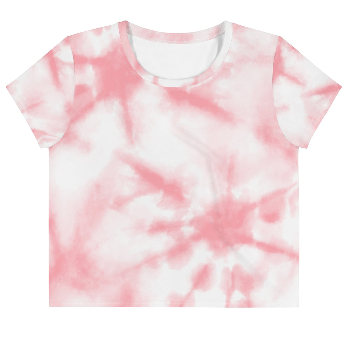 Good Wishes 365 pink and white tie-dye crew neck crop top t-shirt in soft lightweight fabric