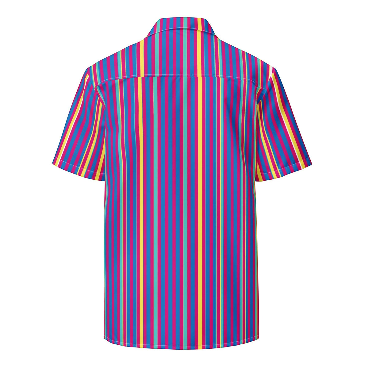 Good Wishes 365 purple multicolor striped short sleeve button-up shirt with UPF50+ sun protection
