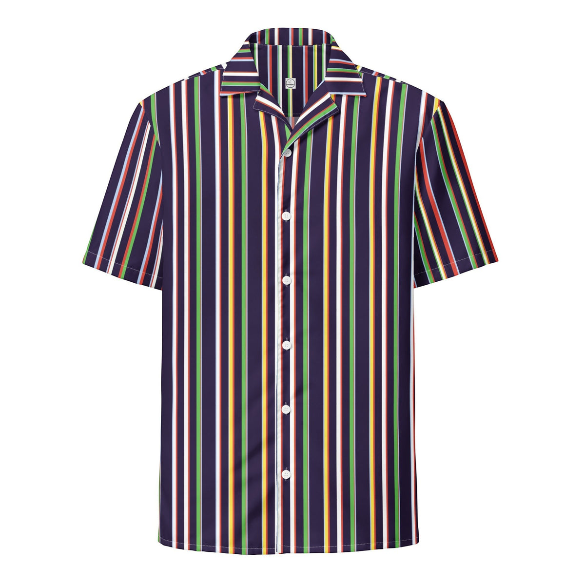 Good Wishes 365 multicolor striped short sleeve button-up shirt with UPF50+ sun protection and a classic collar.