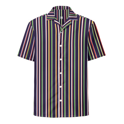Good Wishes 365 multicolor striped short sleeve button-up shirt with UPF50+ sun protection and a classic collar.