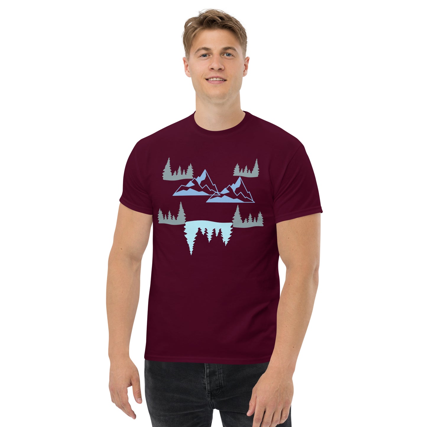 Men's classic tee Mountains and Pinetrees